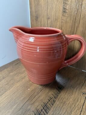 Sonoma Ceramic 64 oz Ringed Pattern Beverage Pitcher Coral/Orange Home Goods